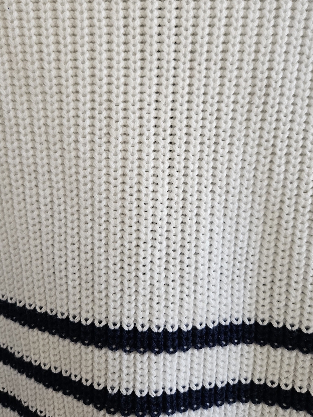J. Crew White & Navy Striped Cowl-Neck Button-Shoulder Sweater - Picture 4 of 12
